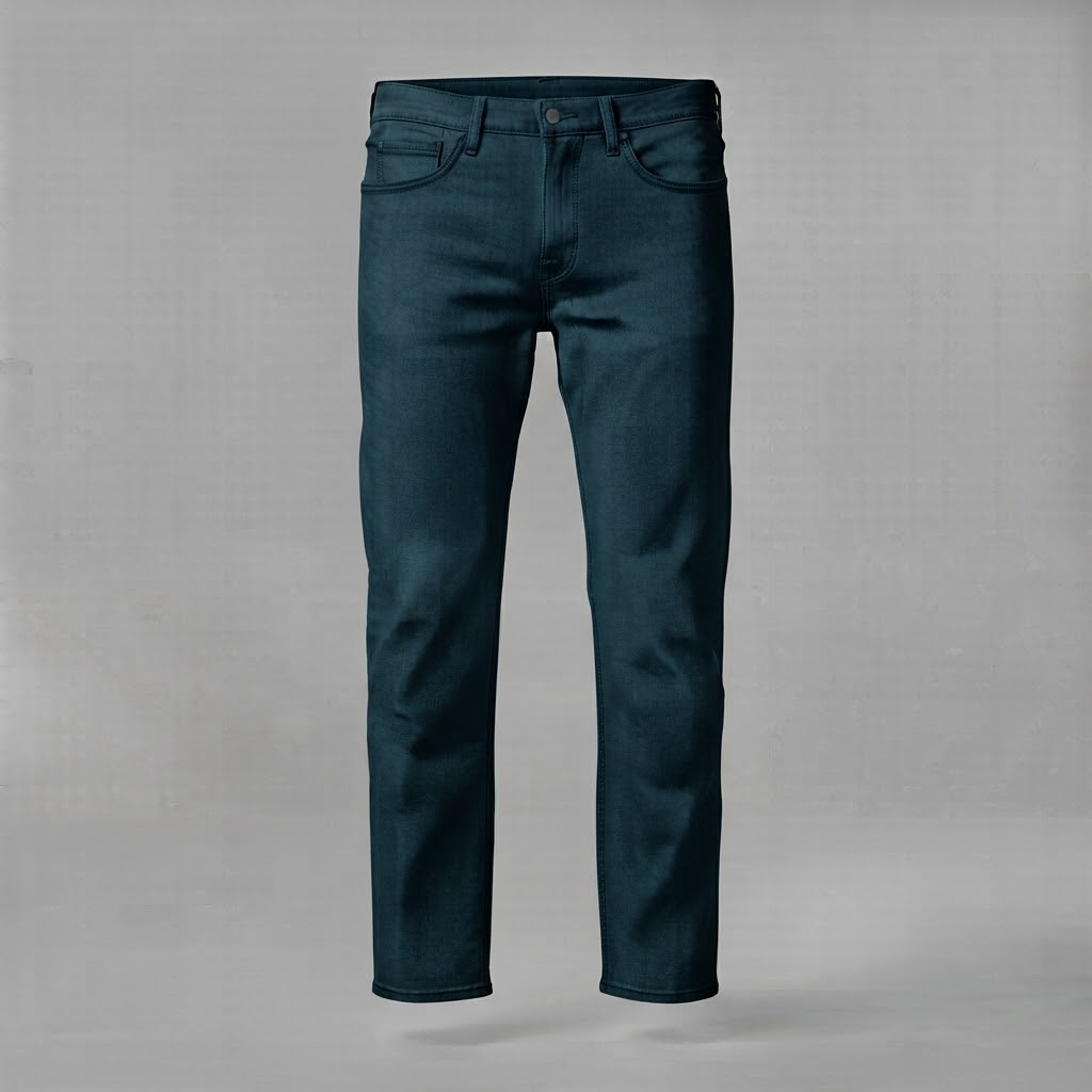 Dark Teal Blue Black Jeans